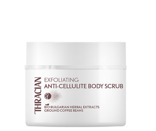 Thracian Exfoliating Anti-Cellulite Body Scrub for Slimming, Toning, Firming, Tightening, Fat burner with bio Bulgarian herbal extracts, Ground Coffee Beans, 200 ml, 6.8 Fl Oz front