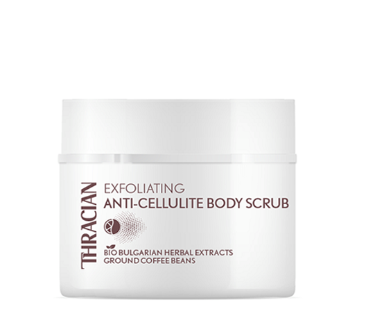 Thracian Exfoliating Anti-Cellulite Body Scrub for Slimming, Toning, Firming, Tightening, Fat burner with bio Bulgarian herbal extracts, Ground Coffee Beans, 200 ml, 6.8 Fl Oz front